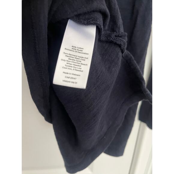 Talbots women’s crewneck top Sz. S Petite navy heart embroidery NWOT - Picture 9 of 9